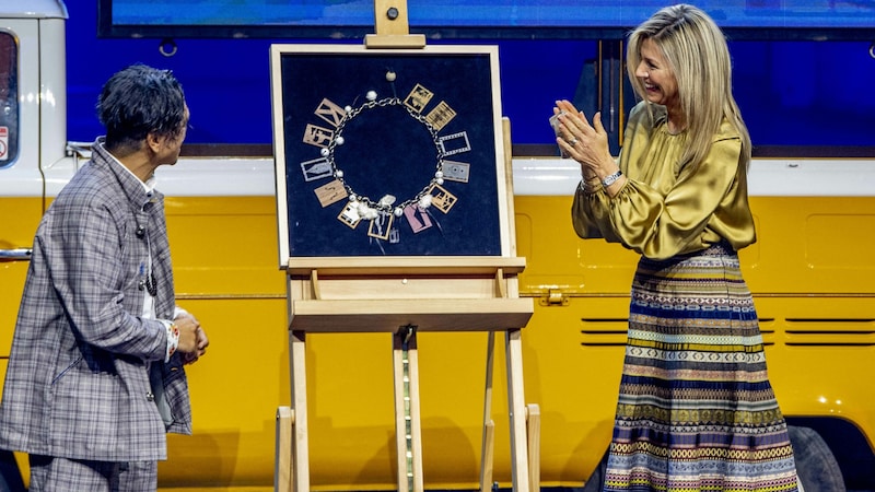 Queen Maxima at an appearance in Amsterdam in one of Hoschek's skirts. (Bild: www.viennareport.at)