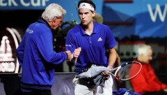 Dominic Thiem (re.) und Björn Borg (Bild: GEPA )