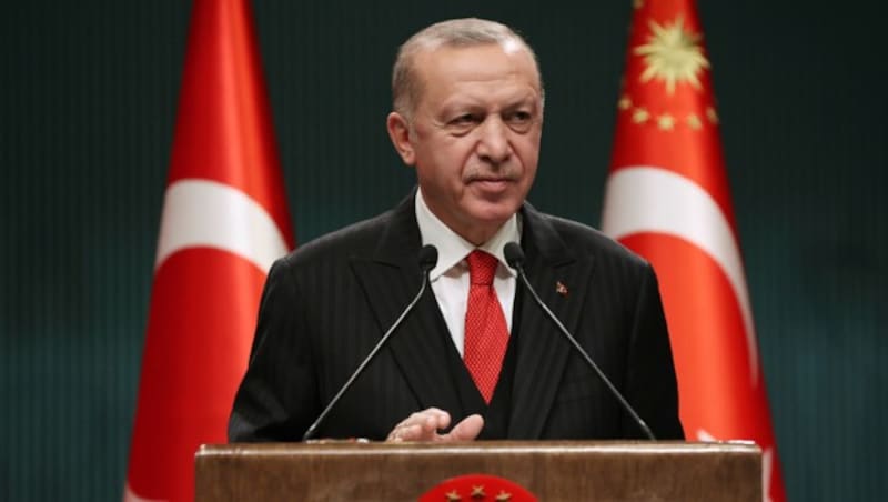 Der türkische Präsident Recep Tayyip Erdogan (Bild: Turkish Presidency via AP)
