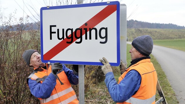 Am 1. Jänner wurde aus der Ortschaft Fucking Fugging. (Bild: Manfred Fesl)