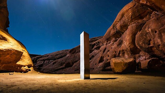 Das Rätsel um den verschwundenen Metall-Monolithen in der Wüst von Utah ist gelüftet. (Bild: AP)