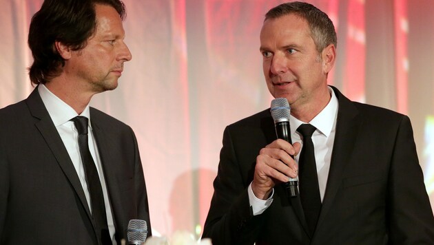 Die Stimmung zwischen Peter Schöttel (links) und Dominik Thalhammer war schon mal besser. (Bild: GEPA)