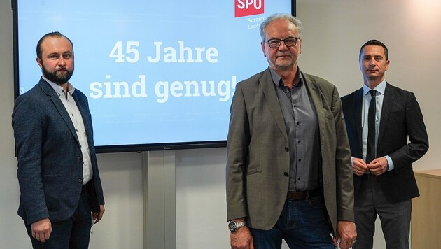 v.l.n.r.: Max Lercher, Oswald Hager und Klubobmann Robert Hergovich (Bild: SPÖ)