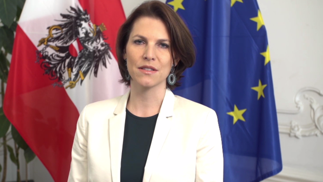 Verfassungsministerin Karoline Edtstadler (ÖVP) (Bild: krone.tv)