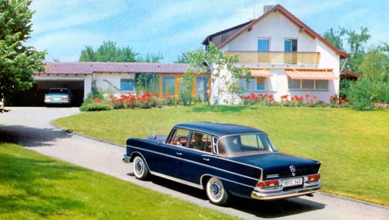 Amerikanischen Chrom-Glamour kombiniert mit schwäbischer Ingenieurskunst zeigte die 1959 eingeführte S-Klasse (Bild: Daimler)