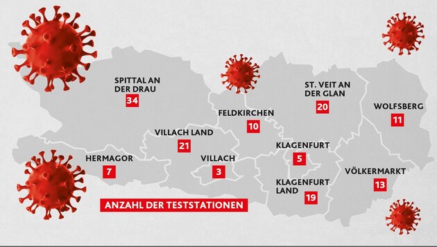 Ab Freitag können sich fast alle Kärntner testen lassen. Die Stationen werden gemeindeabhängig aber nicht an allen drei Tagen (11. bis 13. Dezember) betrieben. (Bild: Krone KREATIV, stock.adobe.com)