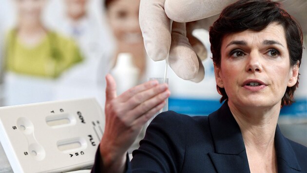 SPÖ-Chefin Pamela Rendi-Wagner sieht in den Heimtests einen Hoffnungsschimmer. (Bild: SASCHA STEINBACH, APA/ROLAND SCHLAGER, Krone KREATIV)