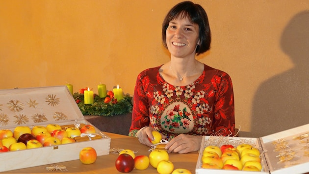 Stefanie Schusters Lieblingssorte ist der Ilzer Rosenapfel. Gerbstoffe, Säure, Zucker und Würze harmonieren bei diesem Apfel besonders. (Bild: Eva&Adam)