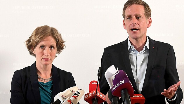 Die beiden Fraktionsführer im Ibiza-U-Ausschuss, Stefanie Krisper (NEOS) und Jan Krainer (SPÖ) (Bild: APA/HELMUT FOHRINGER)