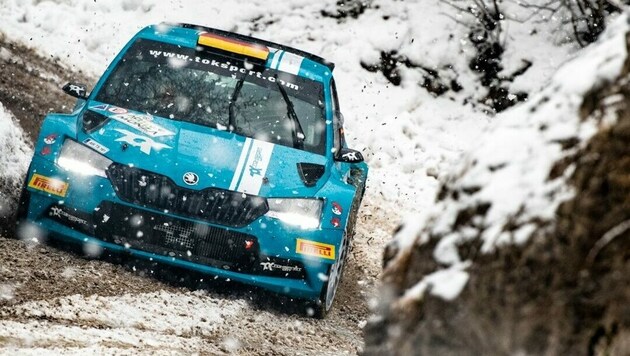 Ilka Minor saß bei der Rallye Monza neben Rundstrecken-Spezialist Maro Engel in einem Skoda Fabia (Bild: Toksport)