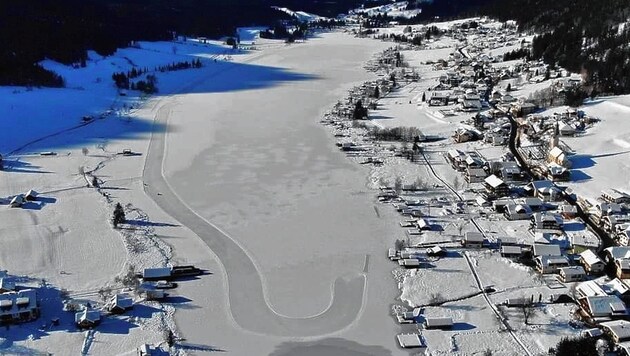 Noch ist der Weißensee nicht für Sportler freigegeben, doch die Hoffnung stirbt zuletzt.  (Bild: Norbert Jank)