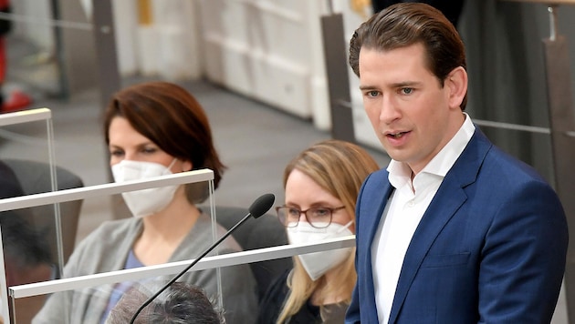 Bundeskanzler Sebastian Kurz verteidigte den dritten Lockdown gegen massive Kritik der FPÖ. (Bild: APA/ROLAND SCHLAGER)