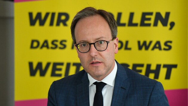 Die Neos mit Chef Dominik Oberhofer haben sich seit der letzten Landtagswahl auf 9,4 Prozent verdoppelt. (Bild: Erich Spiess)