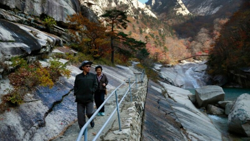 Das Gebiet rund um den Kumgang-Berg ist landschaftlich schön, die offiziellen Wege zu verlassen empfiehlt sich allerdings nicht. (Bild: AP)