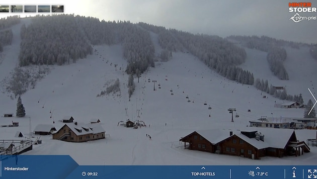 Ein Ansturm von Skifahrern blieb auch in Hinterstoder im heurigen Winter aus (Bild: Webcam)