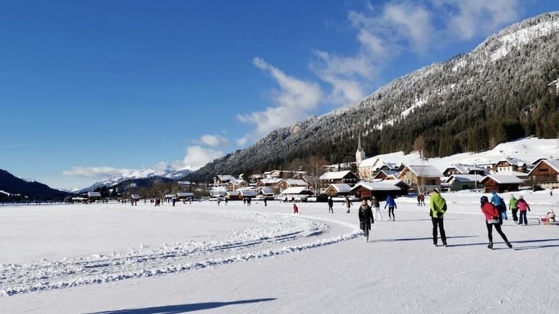 Am Weissensee ist eine 15 Meter breite Bahn freigegeben worden. (Bild: Philip Klein)