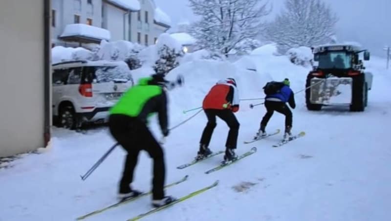 Videos aus dem tief verschneiten Kärnten sorgen im Netz für Furore. (Bild: zVg)