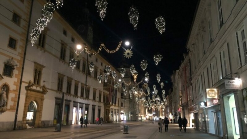 Die Herrengasse zu Silvester (Bild: Jakob Traby)