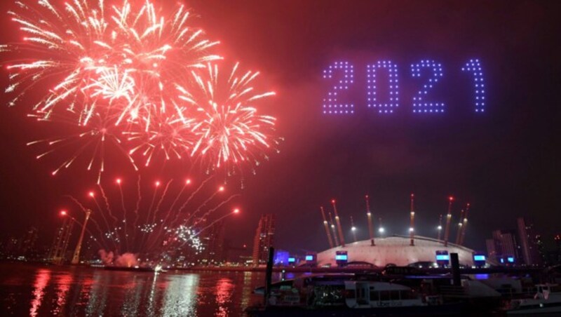 London feierte USA - und den endgültigen Bruch mit der EU. (Bild: Victoria Jones/PA via AP)