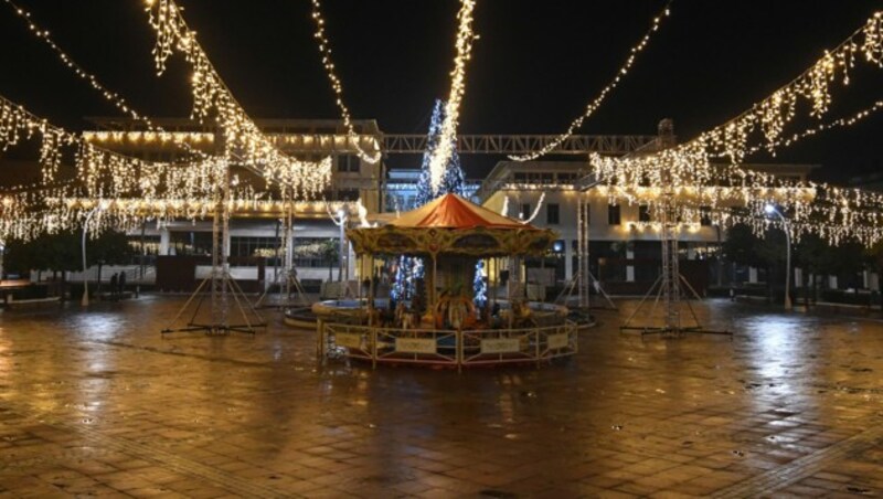 Der verlassene Podgoricas Central Square (Bild: Savo PRELEVIC / AFP)