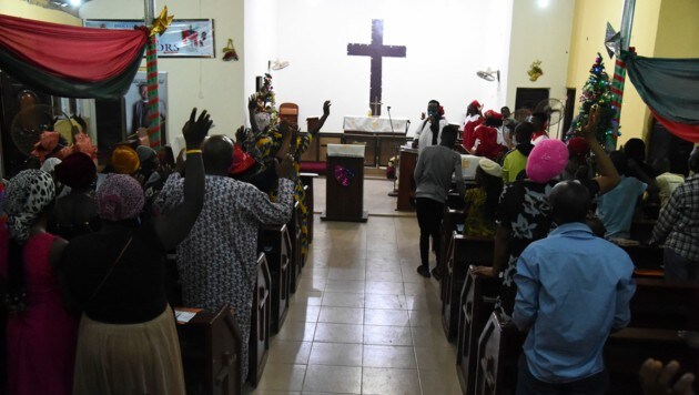 Gottesdienst in Ogun in Nigeria (Bild: PIUS UTOMI EKPEI / AFP)