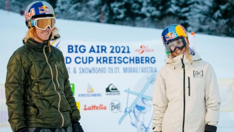 Anna Gasser (re.) und Clemens Millauer freuen sich bereits auf den Big-Air-Weltcup. (Bild: Kreischberg)