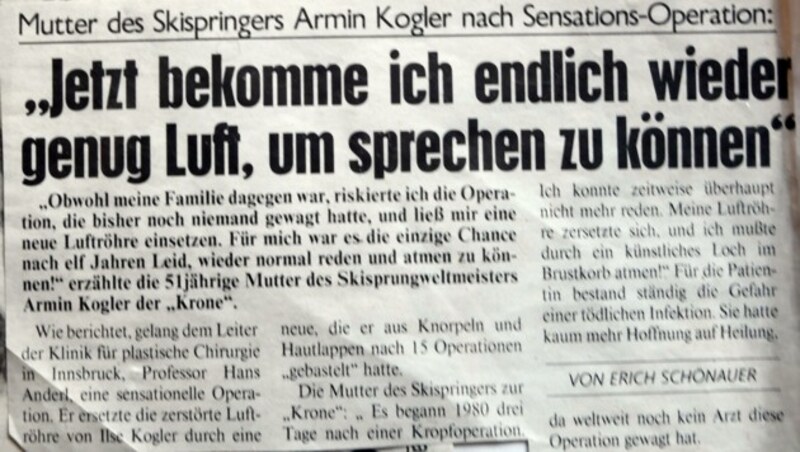 Schon 1990 wurde Kogler von „Krone“-Redakteur Erich Schönauer zu der Sensations-OP interviewt. (Bild: Andreas Fischer)