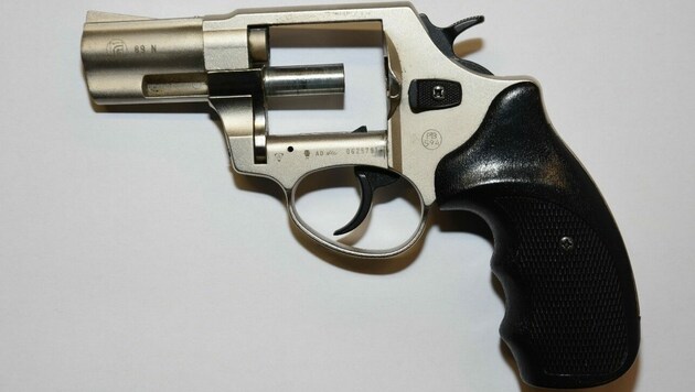 Mit dieser gezückten Waffe öffnete der Verdächtige die Tür. (Bild: APA/LPD WIEN)