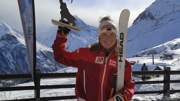 Platz drei beim Europacup-Super-G in Zinal: Lisa Grill. (Bild: ÖSV)