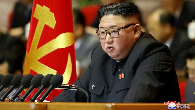 Kim Jong Un auf einer Aufnahme Anfang 2021 (Bild: APA/AFP/KCNA VIA KNS/STR)