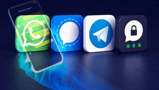Der Wirbel um die WhatsApp-AGB hat zu einer Nutzerabwanderung in Richtung Signal, Telegram und Threema geführt. (Bild: stock.adobe.com, krone.at-Grafik)