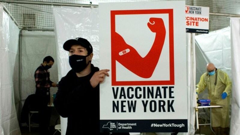 Ein neu eröffnetes Impfzentrum in New York City (Bild: APA/AFP/Kena Betancur)