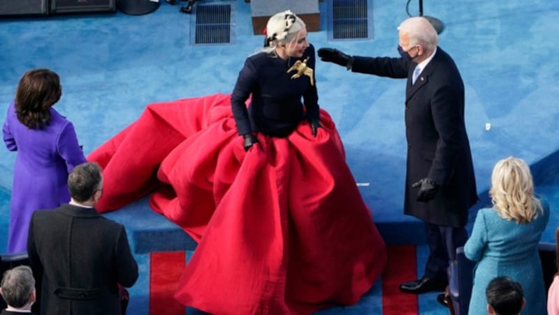 Lady Gaga bei der Angelobung des 46. US-Präsidenten, Joe Biden (Bild: Associated Press)