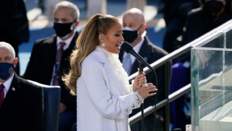 Jennifer Lopez sang bei der Angelobung von Joe Biden. (Bild: AP)