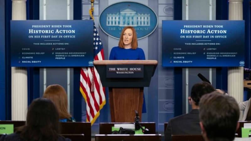 Die Sprecherin des Weißen Hauses, Jen Psaki (Bild: AFP)