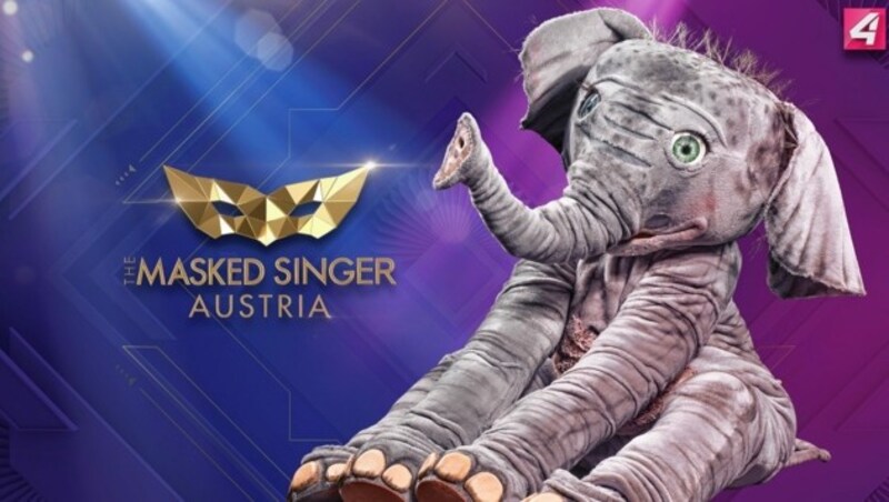 Der Babyelefant tritt bei „The Masked Singer“ an. (Bild: PULS 4)