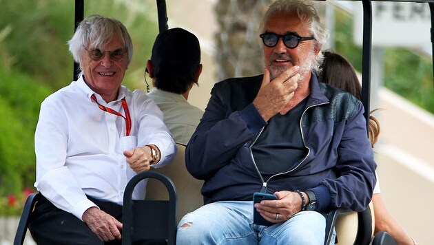 Bernie Ecclestone (li.) und Flavio Briatore (Bild: GEPA )