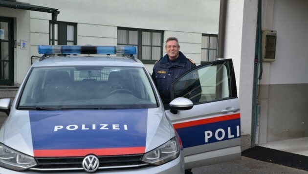 Bezirkspolizeikommandant Rainer Bierbaumer ist der Chef von etwa 320 Beamten im Bezirk Neusiedl. (Bild: Charlotte Titz)