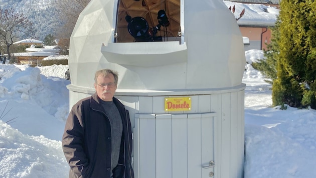 Willi Penker hat in seinem Garten eine eigene Sternwarte. (Bild: Elisa Aschbacher)