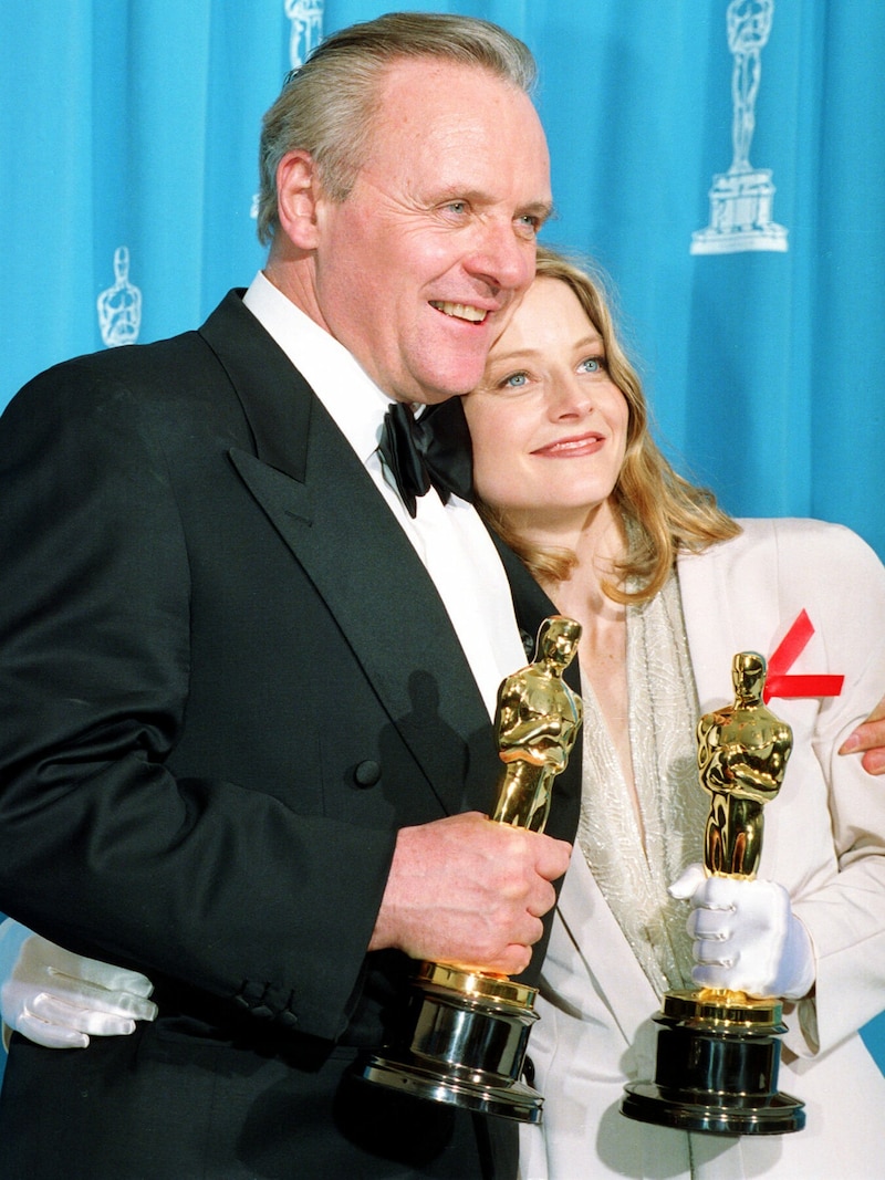 Anthony Hopkins und Jodie Foster wurde für „Das Schweigen der Lämmer“ mit je einem Hauptrollen-Oscar ausgezeichnet. (Bild: REED SAXON / AP / picturedesk.com)