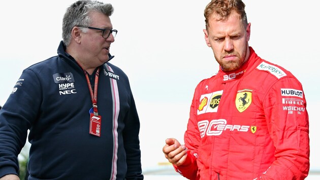 Otmar Szafnauer und Sebastian Vettel (Bild: 2018 Getty Images)