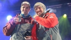 Hofft in Cortina wie 2017 auf eine Überraschung: Roland Leitinger (li.), damals RTL-Vizeweltmeister hinter Marcel Hirscher (re.). (Bild: Christof Birbaumer)