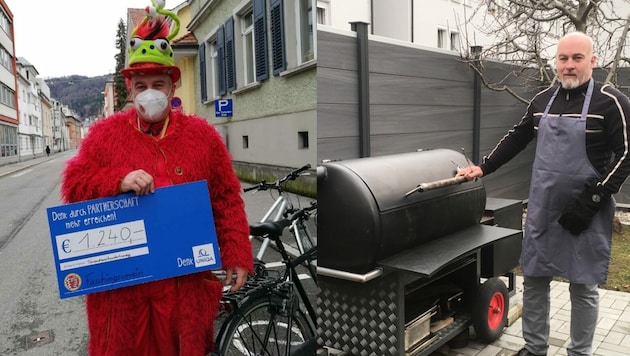 Faschings-"Narr", Smoker und Frisör – Bernd Jäger hat viele Facetten. (Bild: B. Jäger/Krone Fotomontage)