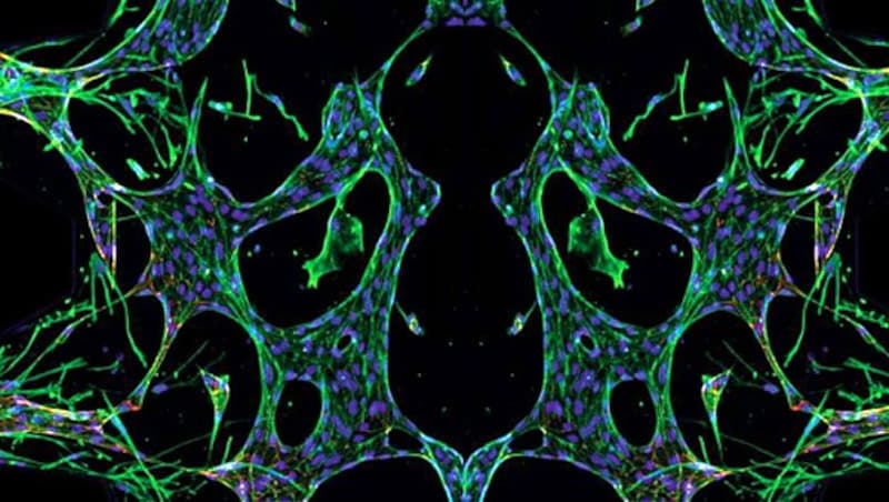 Auf der „Lung on Chip“ bilden sich endotheliale Mikrokapillaren aus, wie man sie in der Lunge findet.
 
 (Bild: Inselspital Bern)