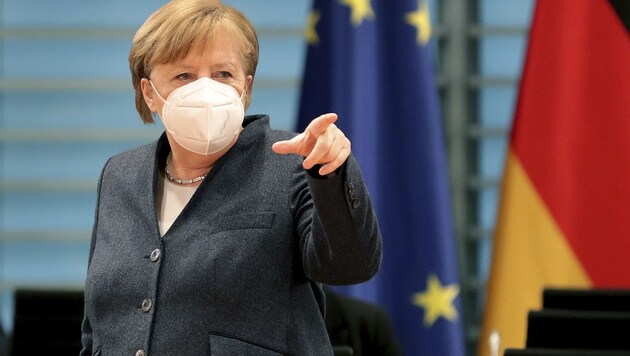Deutschlands Bundeskanzlerin Angela Merkel wurde am Freitag mit AstraZeneca geimpft. (Bild: APA/AFP/POOL/MICHAEL SOHN)