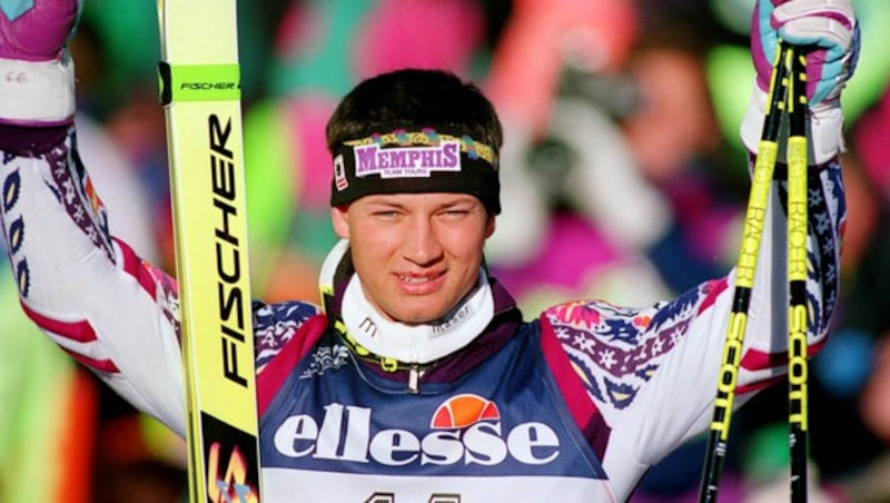 Der damals 21-Jährige Stefan Eberharter bei der Ski-WM in Saalbach-Hinterglemm (Bild: APA)