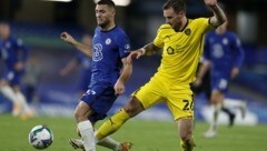 Chelsea ein Haxl stellen. Das will der Exil-Kärntner MichiSollbauer (re.) heute in seinem vierten Anlauf gegen Kovacic (li.) & Co. schaffen. (Bild: Getty Images/Alastair Grant)