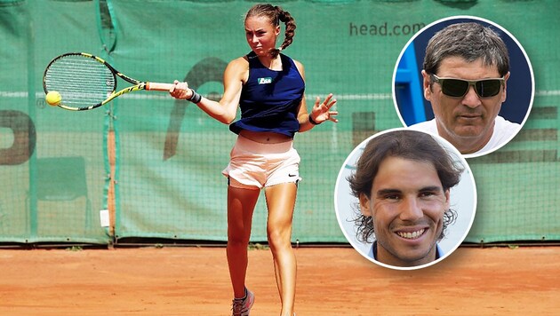 Elena Karner spielt derzeit in der Rafa-Academy, bekam da Tipps und Lob von Onkel Toni Nadal. (Bild: Victoria Tourism, Diliff, Zvg, Krone KREATIV)