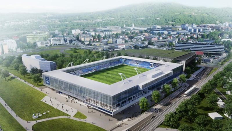 So soll das neue Donauparkstadion in Linz aussehen (Bild: Atelier Mauch)