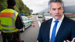 Innenminister Karl Nehammer (ÖVP) betrachtet die von Deutschland bzw. Bayern verhängten Maßnahmen als "unausgegoren". (Bild: APA/GEORG HOCHMUTH, APA/dpa/Matthias Balk, Krone KREATIV)